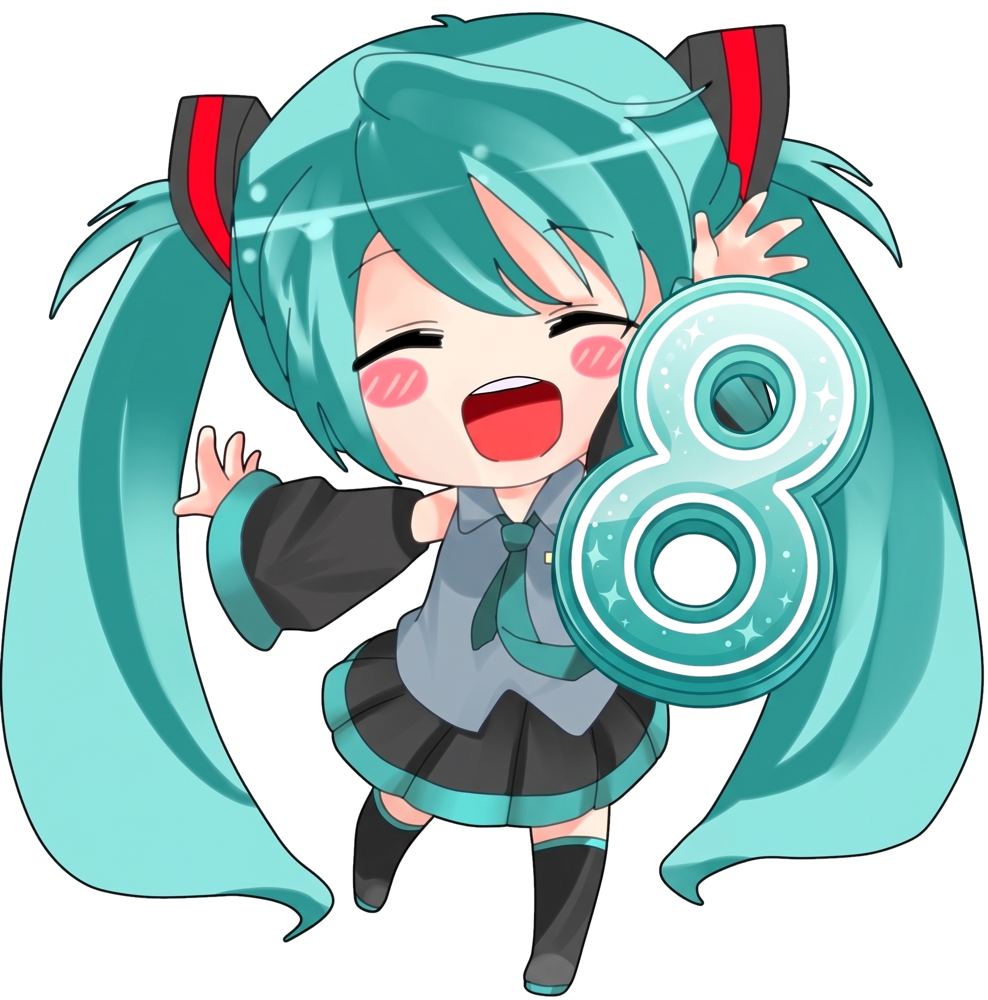 Hatsune Miku comemorando 8 anos